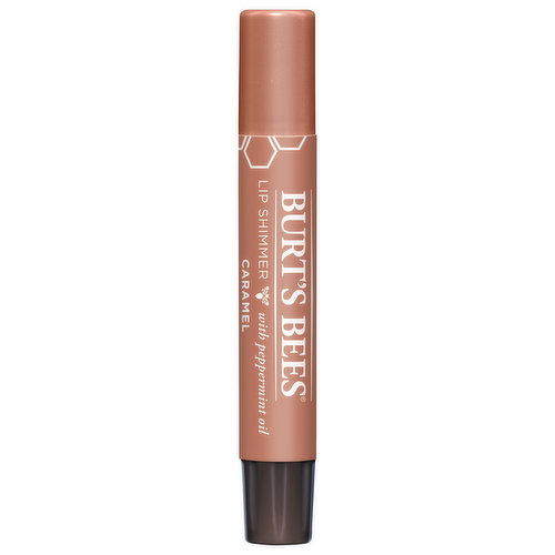 Burt's Bees Lip Shimmer, with Peppermint Oil, Caramel