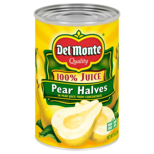 Del Monte Pear Halves, 100% Juice