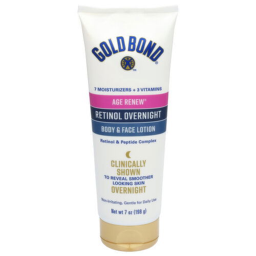 Gold Bond Age Renew Lotion, Body & Face, Retinol Overnight