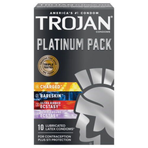 Trojan Condoms, Latex, Lubricated, Platinum Pack