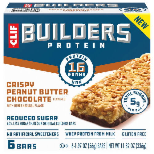 Builders Reduced Sugar Crispy Peanut Butter Chocolate Flavored Protein Bar