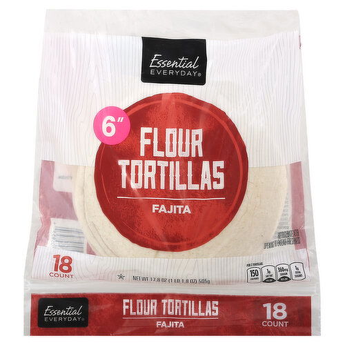 Essential Everyday Flour Tortillas, Fajita, 6 Inch