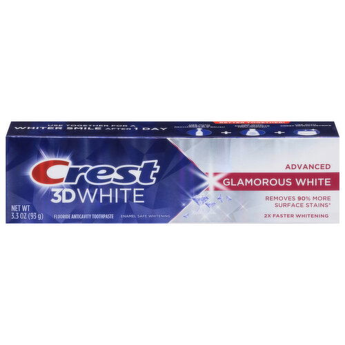 Crest 3D White Toothpaste, Fluoride Anticavity, Advanced, Glamorous White