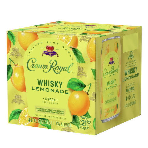 Crown Royal Whisky Lemonade, 4 Pack Cans