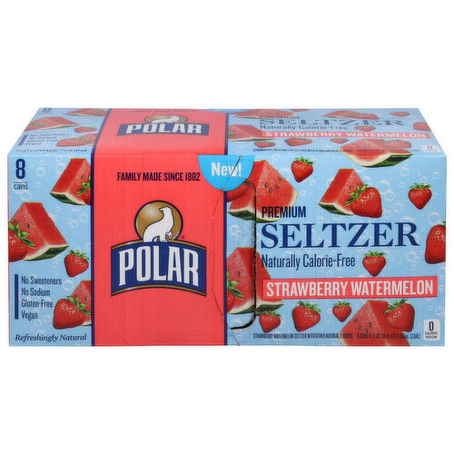 Polar Seltzer, Premium, Strawberry Watermelon, 12 fl oz