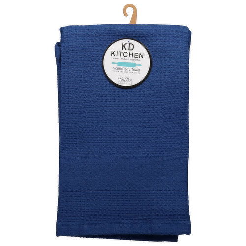 KD Kitchen Towel, Waffle Terry, True Blue