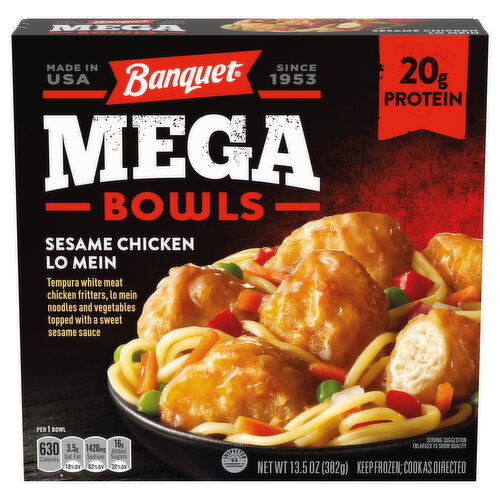 Banquet Mega Bowls Frozen Sesame Chicken Low Mein