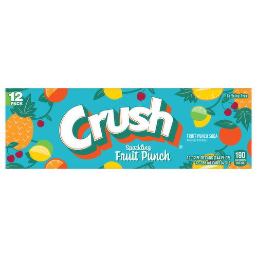 Crush Soda, Caffeine Free, Sparkling, Fruit Punch