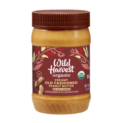 Wild Harvest Peanut Butter, Creamy, Organic, Old Fashioned