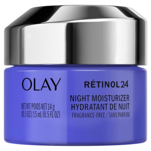 Olay Regenerist Olay Retinol 24 Mini, Smooth - Renew - Hydrate Night Face Moisturizer, Fragrance-Free, Trial Size 0.5 oz