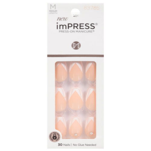 imPress Press-On Manicure Nails, So French, Medium