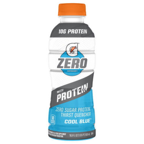 Gatorade Zero Thirst Quencher, Zero Sugar, Protein, Cool Blue