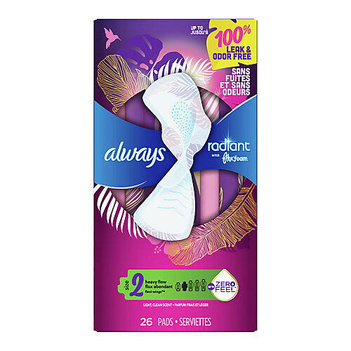 Always Radiant Radiant Pads, Size 2 Heavy