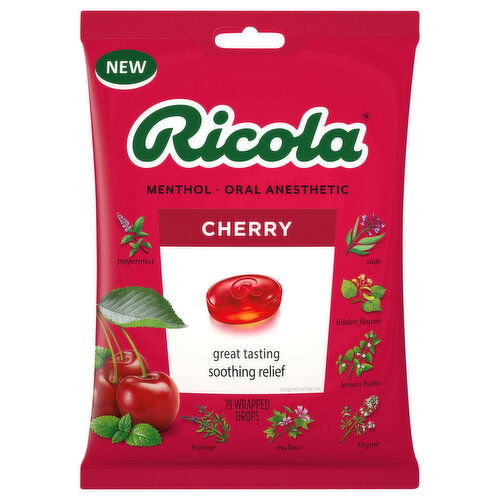 Ricola Oral Anesthetic, Cherry, Drops
