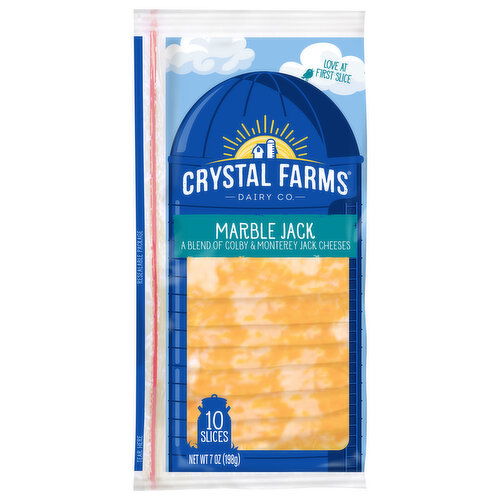 Crystal Farms Cheese Slices, Marble Jack