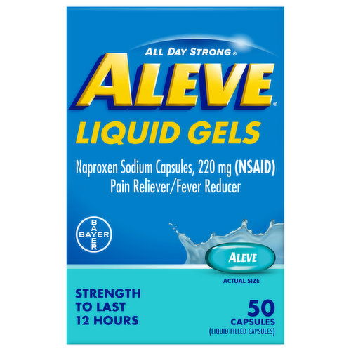 Aleve Pain Reliever/Fever Reducer, 220 mg, Liquid Gels, Capsules