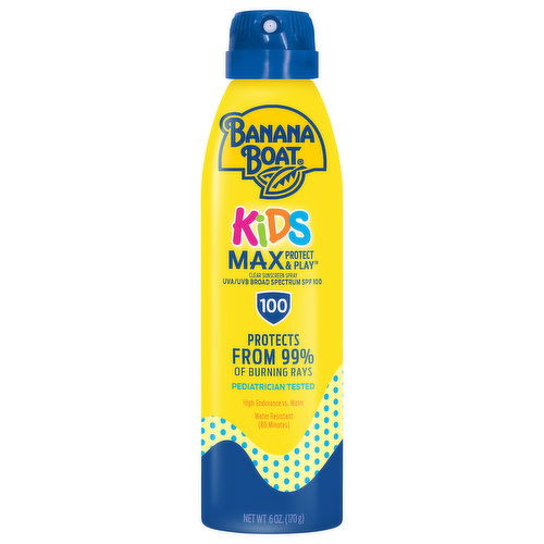 Banana Boat Sunscreen Spray, Clear, Max, UVA/UVB Broad Spectrum SPF 100