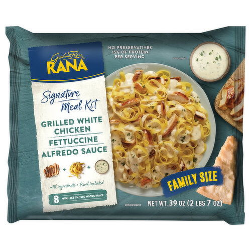 Rana Grilled White Chicken Fettuccine Alfredo Sauce Signature Meal Kit Family Size