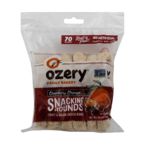 Ozery Bakery Snacking Rounds Snack Buns, Fruit & Grain, Cranberry Orange