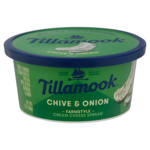 Tillamook Cream Cheese Spread, Chive & Onion, Farmstyle