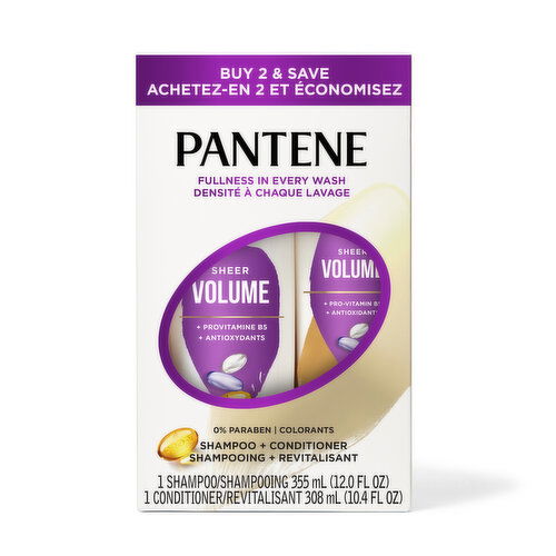 Pantene Sheer Volume 72 HR Fullness Shampoo & Conditioner DUAL PACK