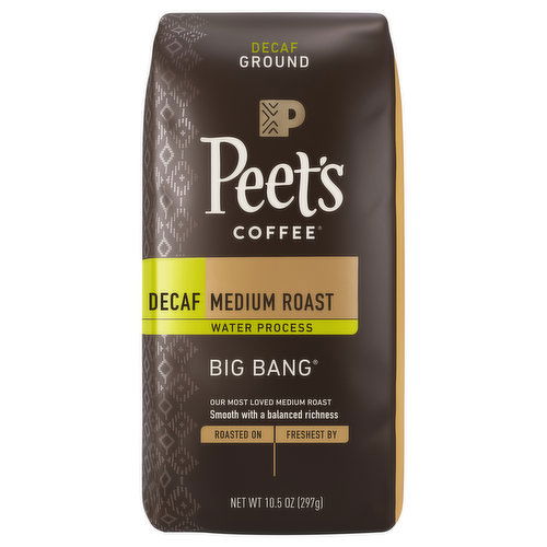 Peet's Coffee Big Bang Coffee, Ground, Medium Roast, Decaf