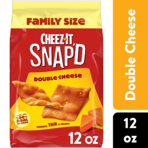 Cheez-It Snap'd Cheese Cracker Chips, Double Cheese, Family Size