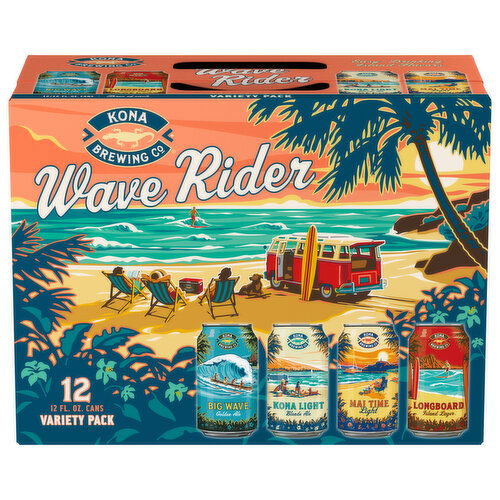 Kona Brewing Co Beer, Wave Rider, Variety Pack