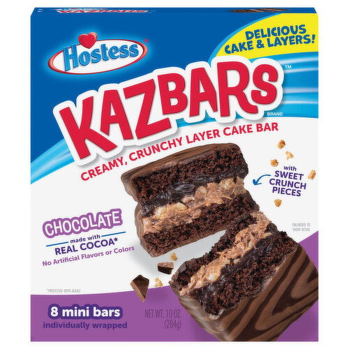 Hostess Kazbars Cake Bar, Chocolate, Mini