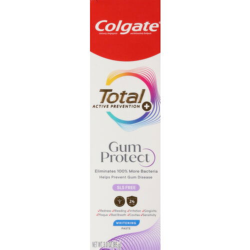 Colgate Total Toothpaste, Gum Protect, Whitening, Paste