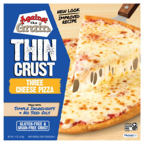 Against the Grain Pizza, Thin Crust, Three Cheese