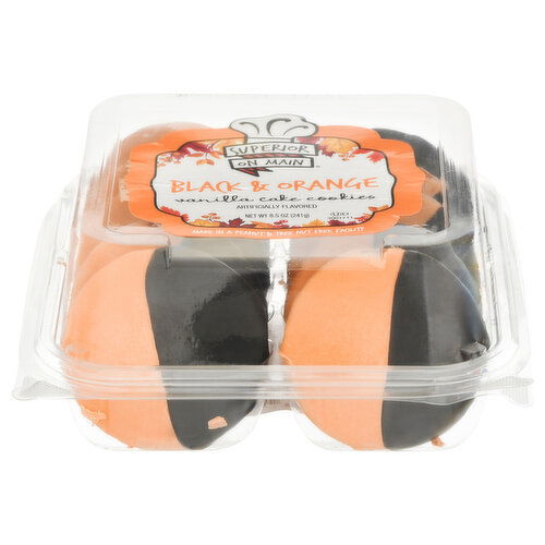 Superior On Main Cookies, Vanilla Cake, Black & Orange