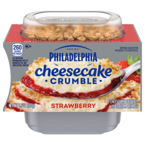 Philadelphia Strawberry Cheesecake Desserts with Graham Crumble