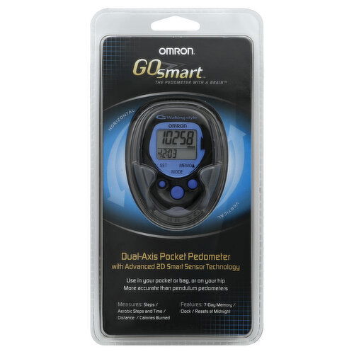 Omron GoSmart Pedometer, Dual-Axis, Pocket
