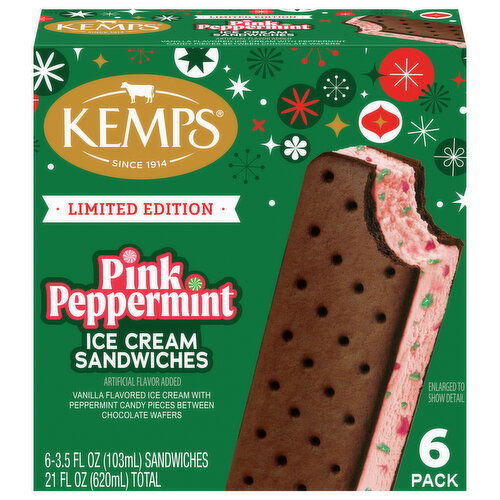 Kemps Pink Peppermint Ice Cream Sandwiches