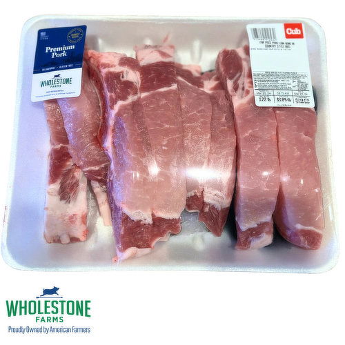 All Natural Bone In Country Style Pork Ribs, Family Pack