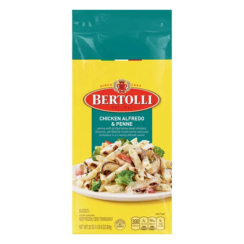 Bertolli Chicken Alfredo & Penne With Broccoli, Portabella Mushrooms & Tomatoes Frozen Meal