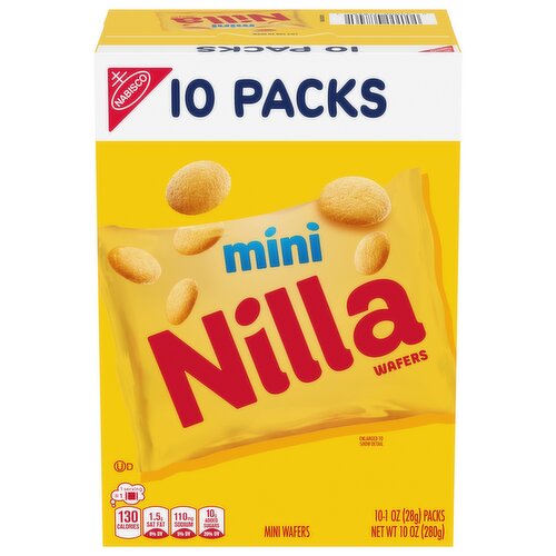 NILLA Wafers Mini Cookies, Vanilla Wafers, 10 Snack Packs