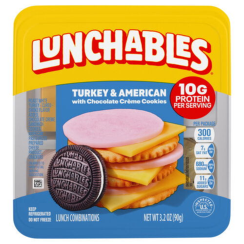 Lunchables Cracker Stackers, with Chocolate Creme Cookies, Turkey & American