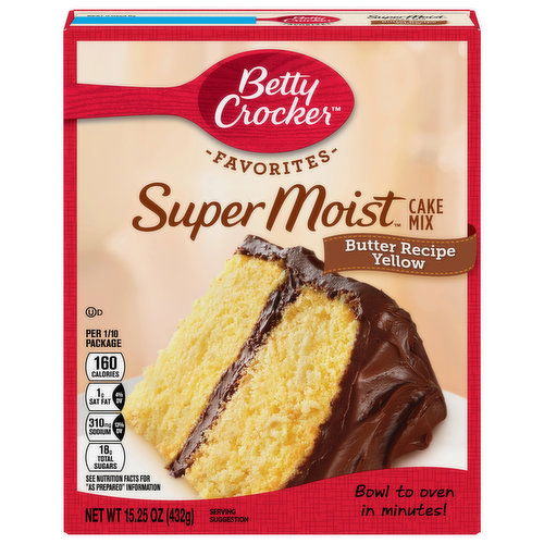 Betty Crocker Super Moist Cake Mix, Butter Recipe Yellow