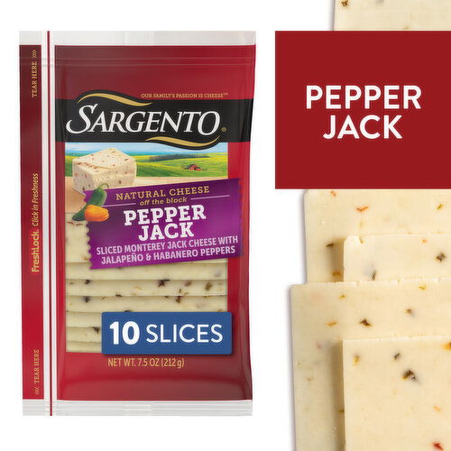 SARGENTO Sargento® Sliced Pepper Jack Natural Cheese, 10 slices