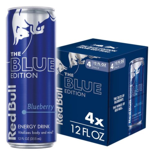 Red Bull Blue Edition Energy Drink, Blueberry, 114mg Caffeine, 12 fl oz