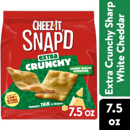 Cheez-It Snap'd Cheese Cracker Chips, Sharp White Cheddar