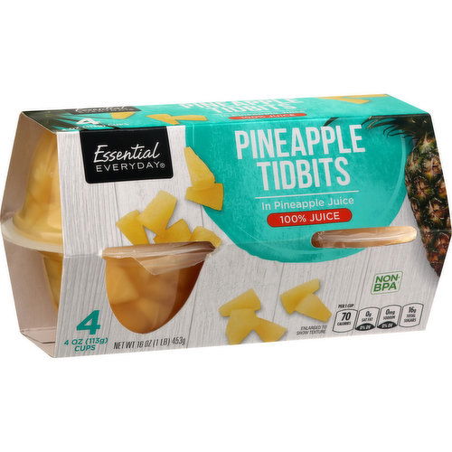 Essential Everyday Pineapple, in Pineapple Juice, Tidbits