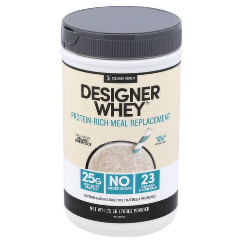 Designer Protein Designer Whey Protein Meal, Vanilla Bean, Powder