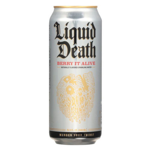 Liquid Death Sparkling Water, Berry It Alive