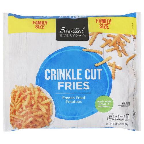 Essential Everyday Fries, Crinkle Cut, Family Size