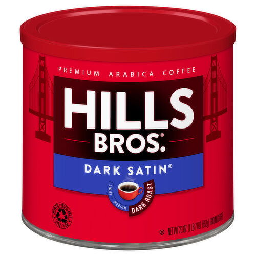 Hills Bros. Premium Arabica Ground Dark Roast Dark Satin Coffee