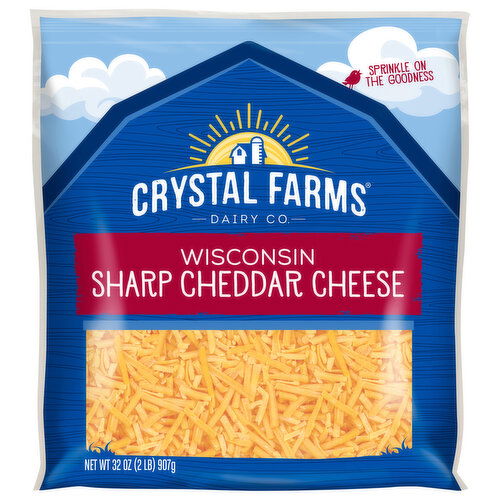 Crystal Farms Cheese, Sharp Cheddar, Wisconsin