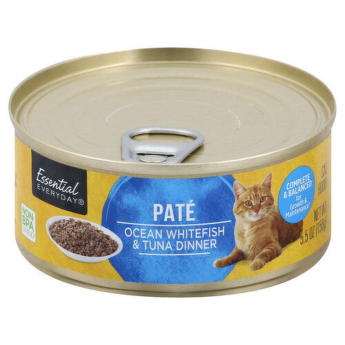 Essential Everyday Cat Food, Pate, Ocean Whitefish & Tuna Dinner